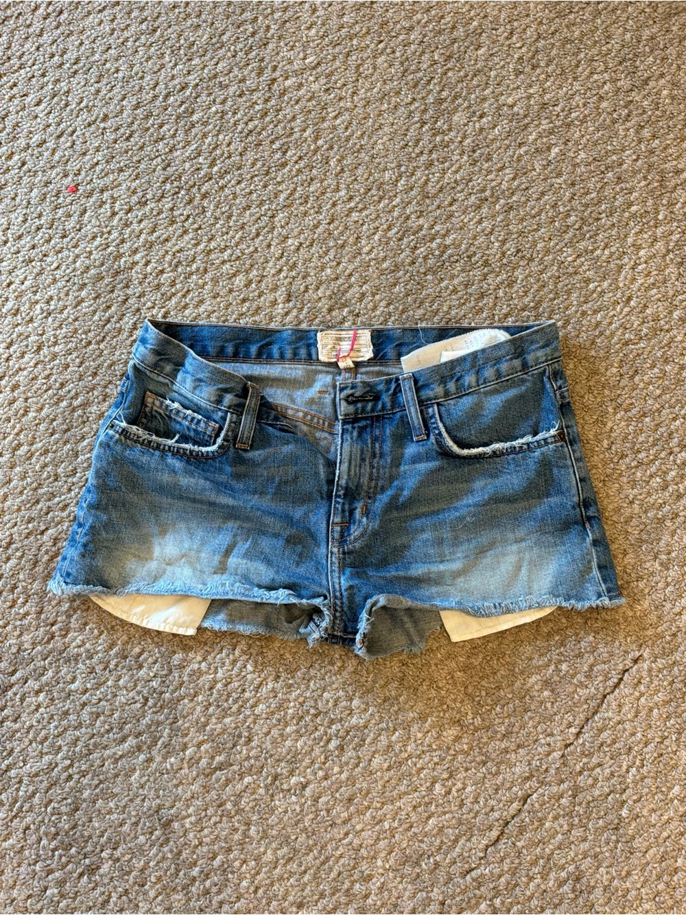 Current/Elliott Blue Distressed Denim Cutoff Shorts